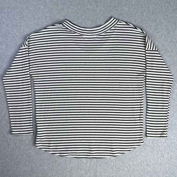 Carly Jean Los Angeles Black and White Striped Long Sleeve Top - Picture 2 of 5
